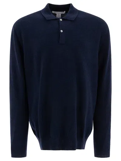 Comme Des Garçons Shirt Wool Polo Shirt In Blue