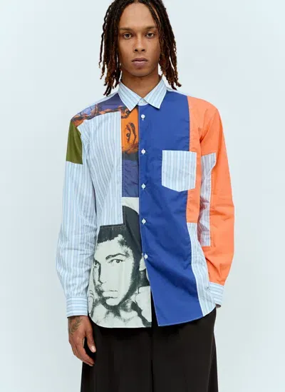 Comme Des Garçons Shirt X Andy Warhol Patchwork Shirt In Blue