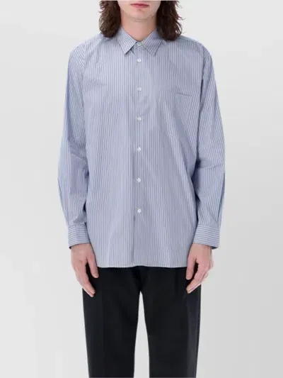 Comme Des Garçons Stripes Shirt Boxy Fit In Blue