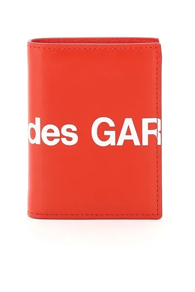 Comme Des Garçons Wallet Small Bifold Wallet With Huge Logo In Purple