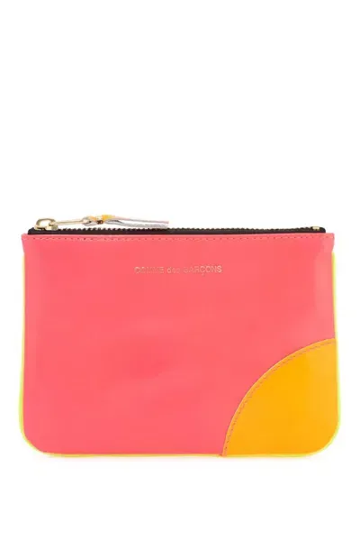 Comme Des Garçons Wallet Super Fluo Pouch In Red