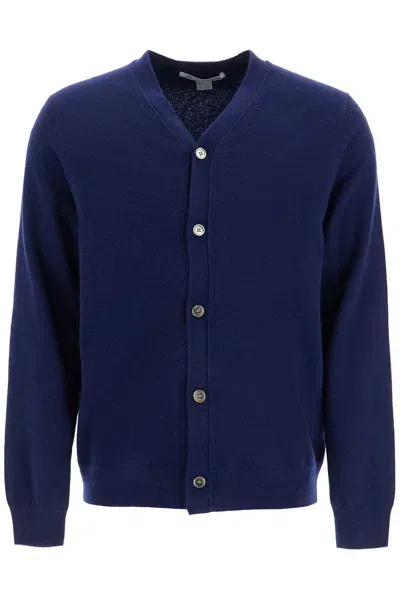 Comme Des Garçons Wool Cardigan With Buttons In Blue