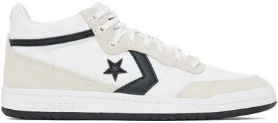 Converse White & Gray Cons Fastbreak Pro Mid Top Sneakers