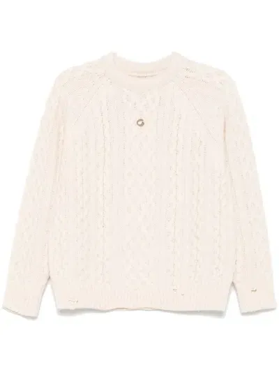 Coperni Aran-knit Sweater In Neutrals