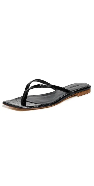 Coperni Croco Slanted Flip Flops In Black