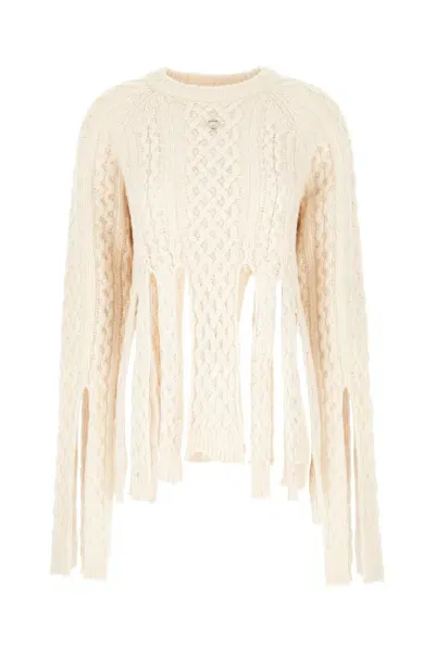 Coperni Ivory Wool Blend Sweater In Beige