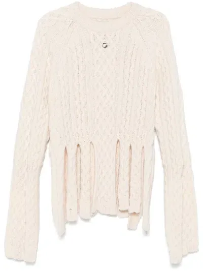 Coperni Shredded Sweater In Nude