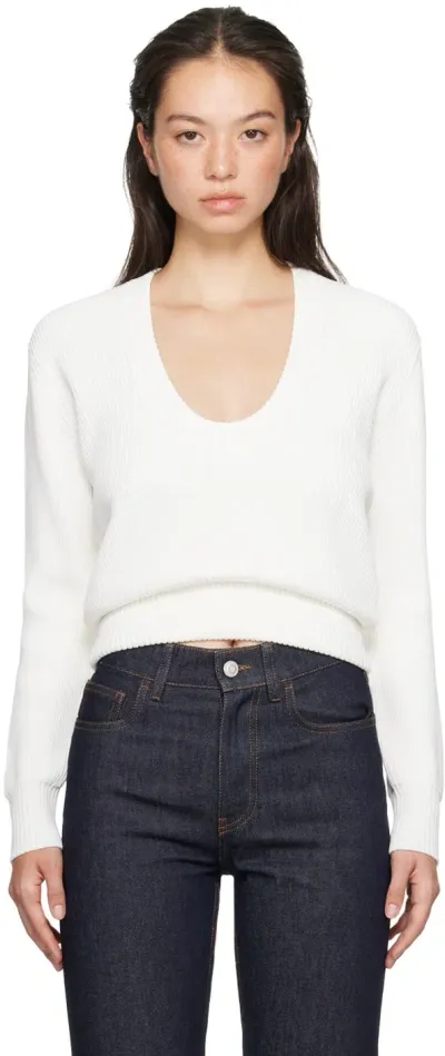 Coperni White Knitted Long Sleeved Sweater