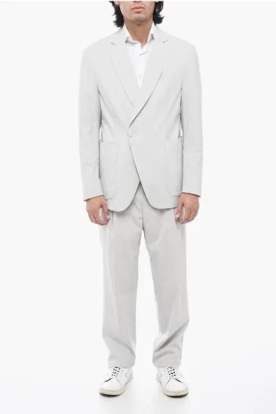 Corneliani Cc Collection Half-lined Reset Suit In Gray