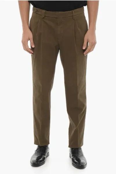 Corneliani Corduroy Slim-fit Trousers In 绿色