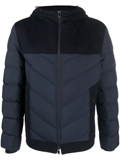 Corneliani Hooded Padded-design Jacket In Blue