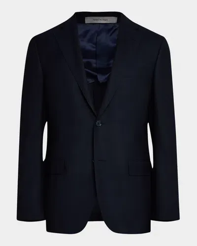 Corneliani Men's Wool Hopsack Blazer In Navy