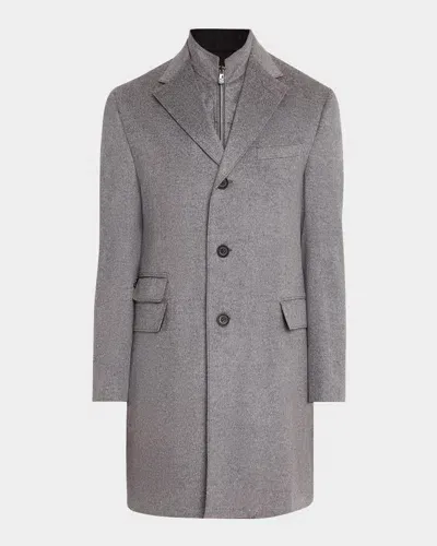 Corneliani Men's Wool Id Topcoat In Grey