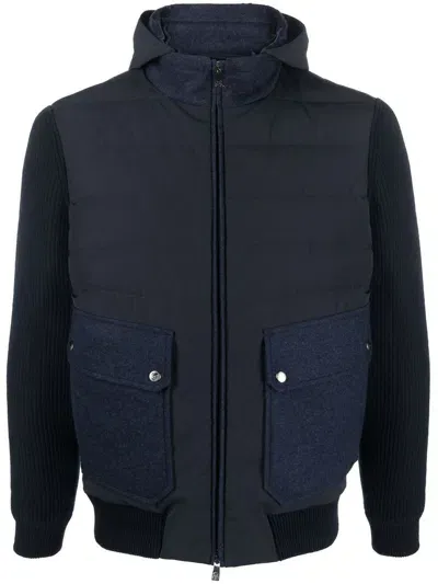 Corneliani Padded Zipped-up Jacket In Blue