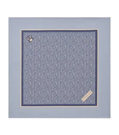 Corneliani Silk Jacquard Pocket Square In Gray