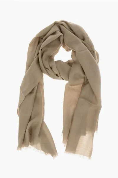 Corneliani Twill Cashmere Blend Scarf In Gray