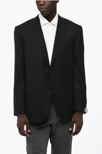 Corneliani Virgin Wool Leader Slim-fit Blazer In Black