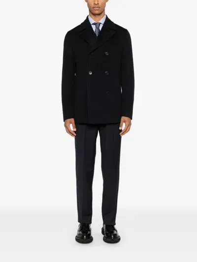 Corneliani Wool Peacoat In Black