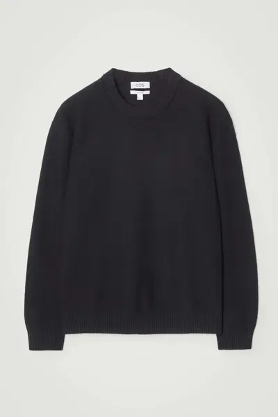 Cos Boiled-wool Crew-neck Sweater In Black