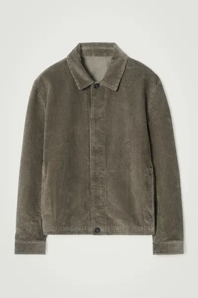 Cos Corduroy Overshirt In Green