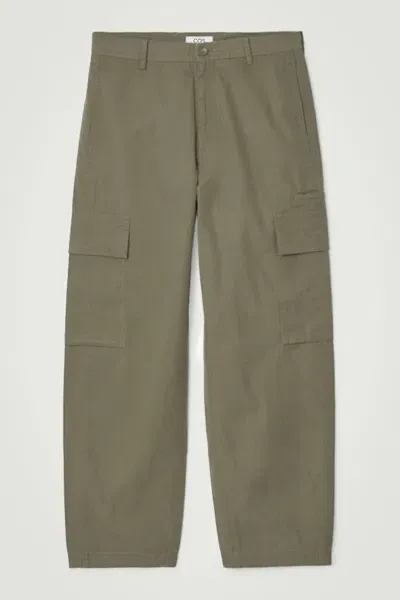 Cos Cotton Cargo Trousers In Green