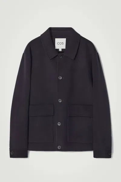 Cos Double-faced Wool Jacket In Blue