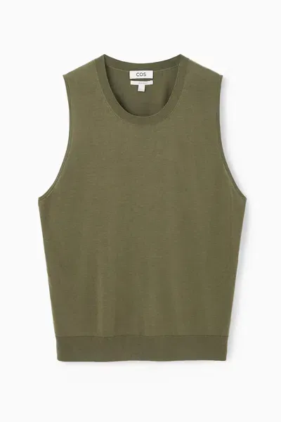 Cos Gestricktes Tanktop Aus Seide In Green