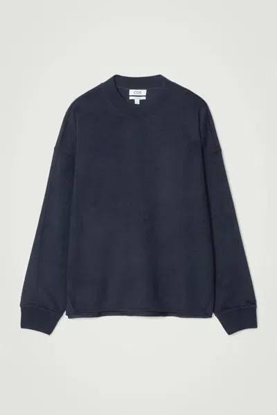 Cos Oversized Merino-wool Jersey Sweater In Blue