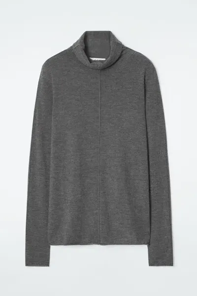 Cos Pure Cashmere Rollneck Top In Gray