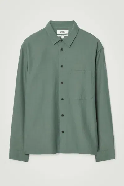 Cos Relaxed Twill Shirt In Green