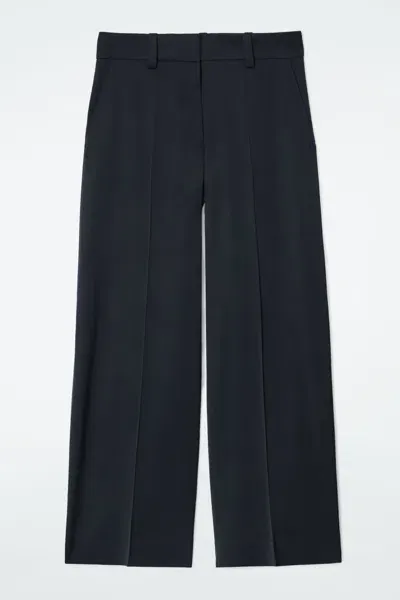 Cos Tailored Satin Wide-leg Pants In Blue