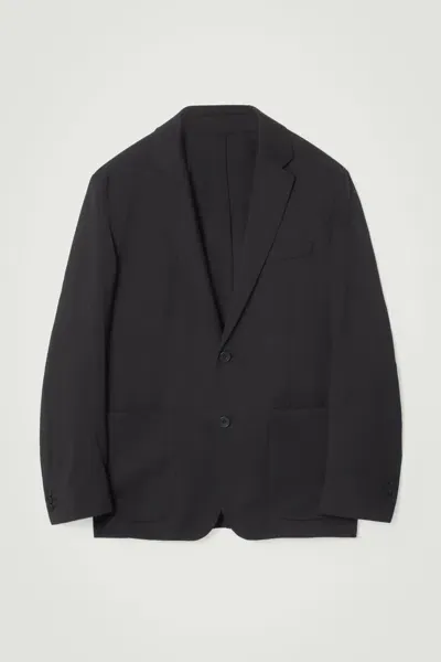 Cos Unstructured Wool Blazer - Regular In Black