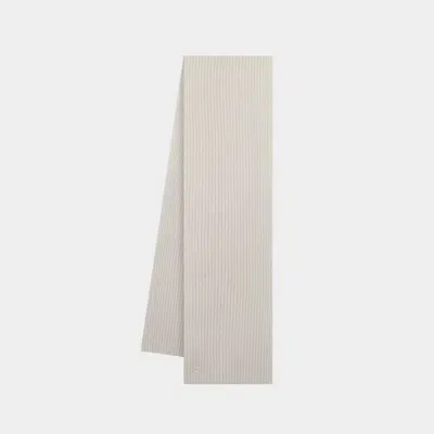 Courrèges Ac Ribbed Scarf - Courreges - Wool - Neutral