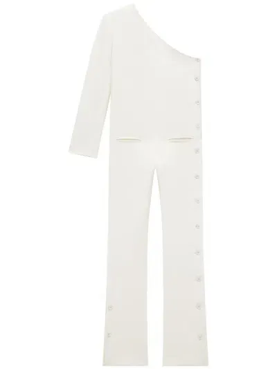 Courrèges Asymmetric Crepe Jumpsuit In White