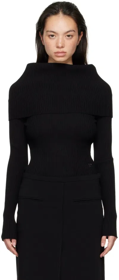 Courrèges Black Twist Sweater In 9999 Black