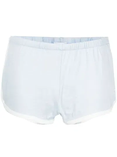 Courrèges Cotton Short Shorts In 蓝色