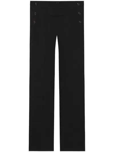 Courrèges Flared Wool Trousers In Black