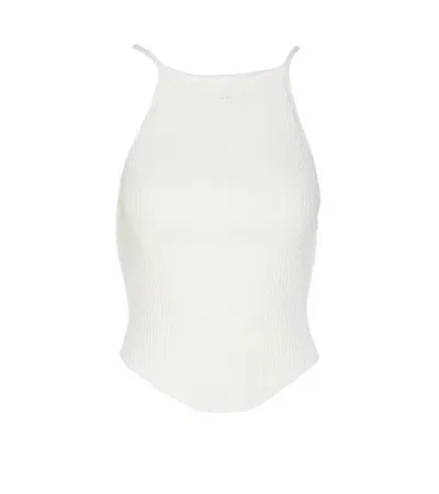 Courrèges Holistic Rib Knit Tank Top In White