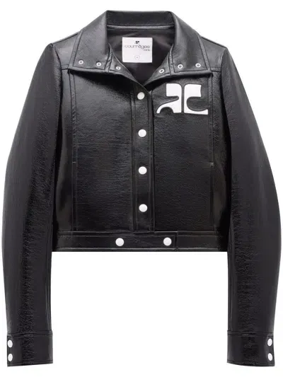 Courrèges Iconique Vinyl Jacket In Black