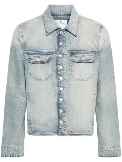 Courrèges Button-up Denim Jacket In Blue