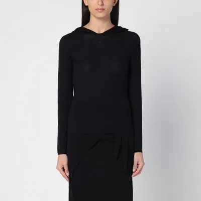 Courrèges Light Hooded Sweater In Black