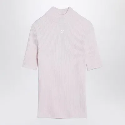 Courrèges Light Ribbed Turtleneck Sweater In Pink