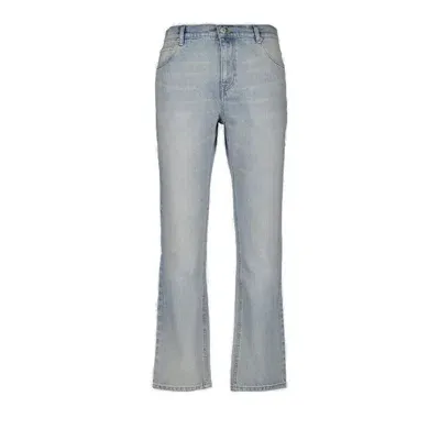 Courrèges Logo Embroidered Straight Leg Jeans In Blue