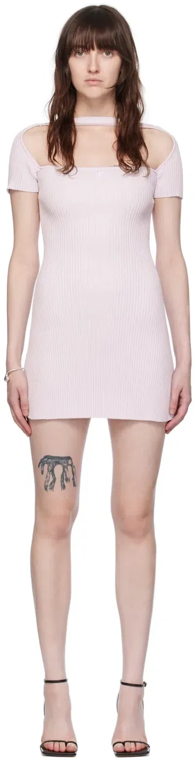 Courrèges Hyperbole Ribbed Mini-dress In Pink