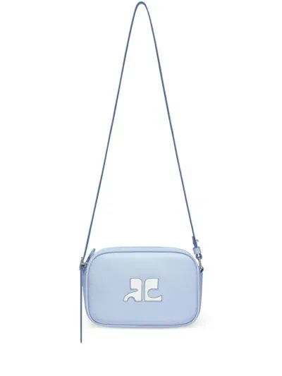 Courrèges Reedition Leather Shoulder Bag In Blue