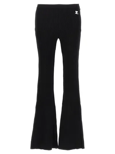 Courrèges Courreges 'reedition Rib Knit' Pants In Black