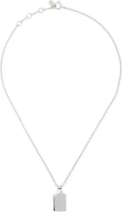 Courrèges Silver Little Charm Necklace In Metallic