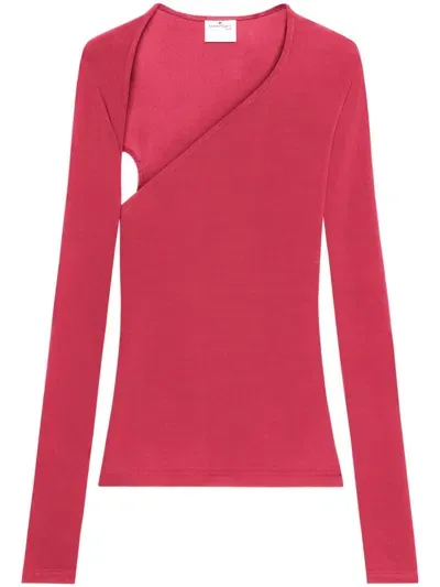 Courrèges Slash Asymmetric Top In Red