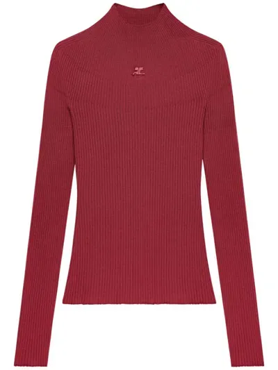 Courrèges Solar Sweater In Burgundy