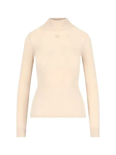 Courrèges Crewneck In Nude & Neutrals